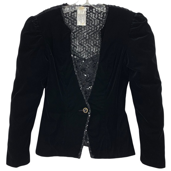 Vintage- Exquisite Rich Black Jacket- Made in the USA Union Made - Picture 3 of 14